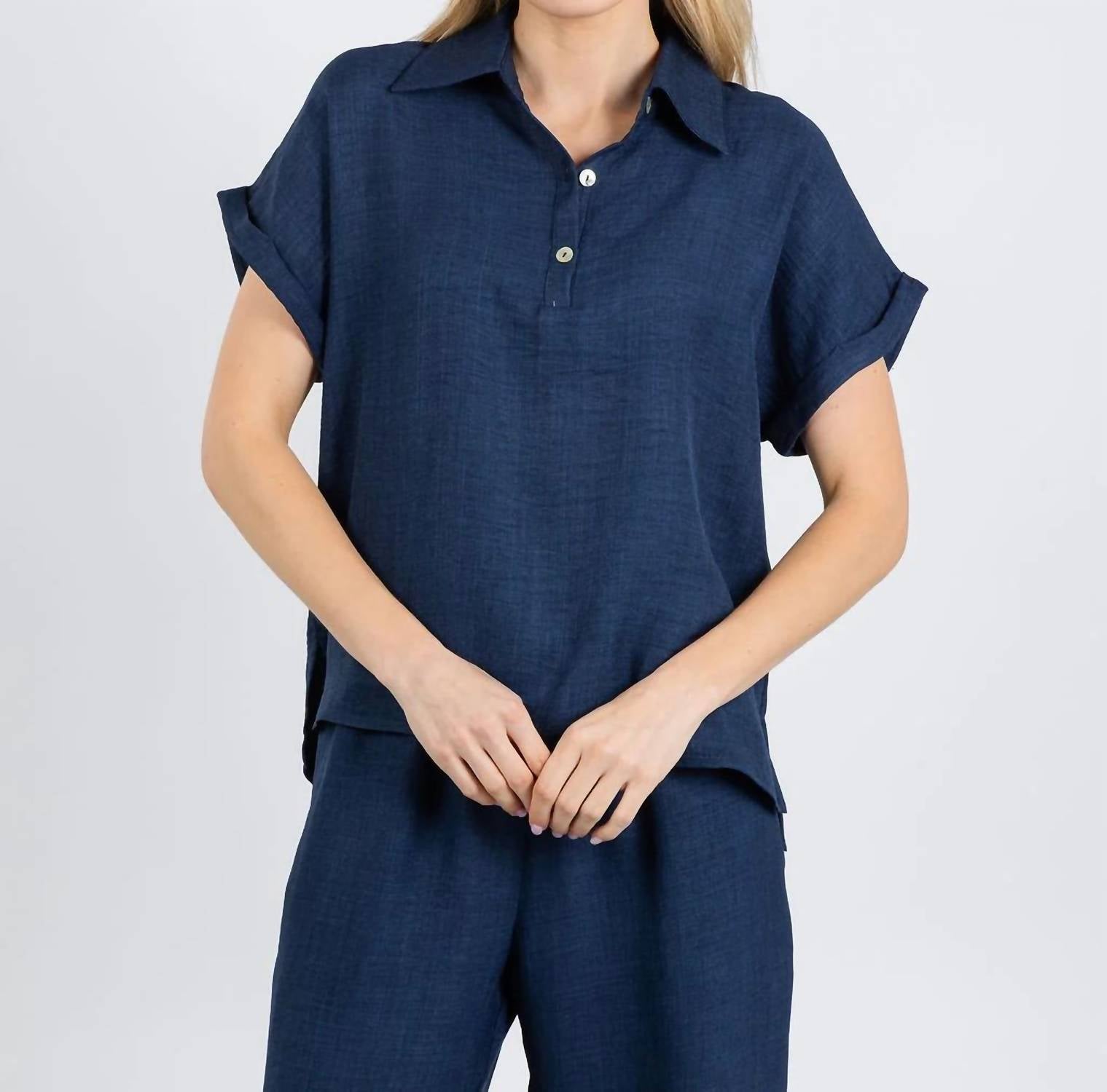 Nally & Millie - Ariel Short Cuffed Sleeves Polo