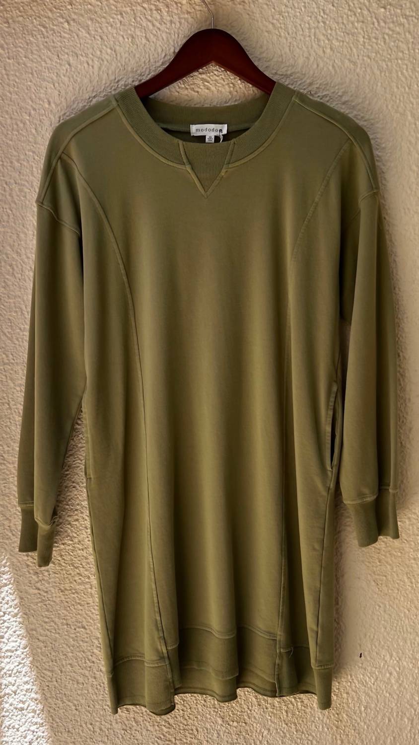 Mododoc - Women's Seamed Sweatshirt Dress
