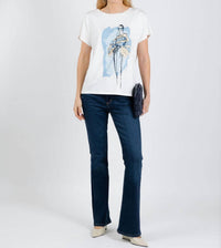 Oui J'adore Sketch Tee in cloud dancer - women's t-shirt - detail view