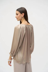 Joseph Ribkoff Silky Top in dune - women's blouse - alternate view