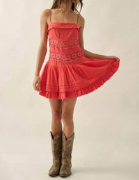Promesa - Drop-waist Lace Mini Dress