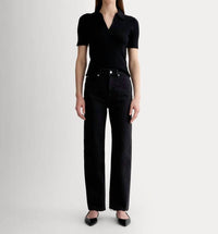 Everlane Women's The Way High Low Stretch Jean in black wash - women's pants - alternate view