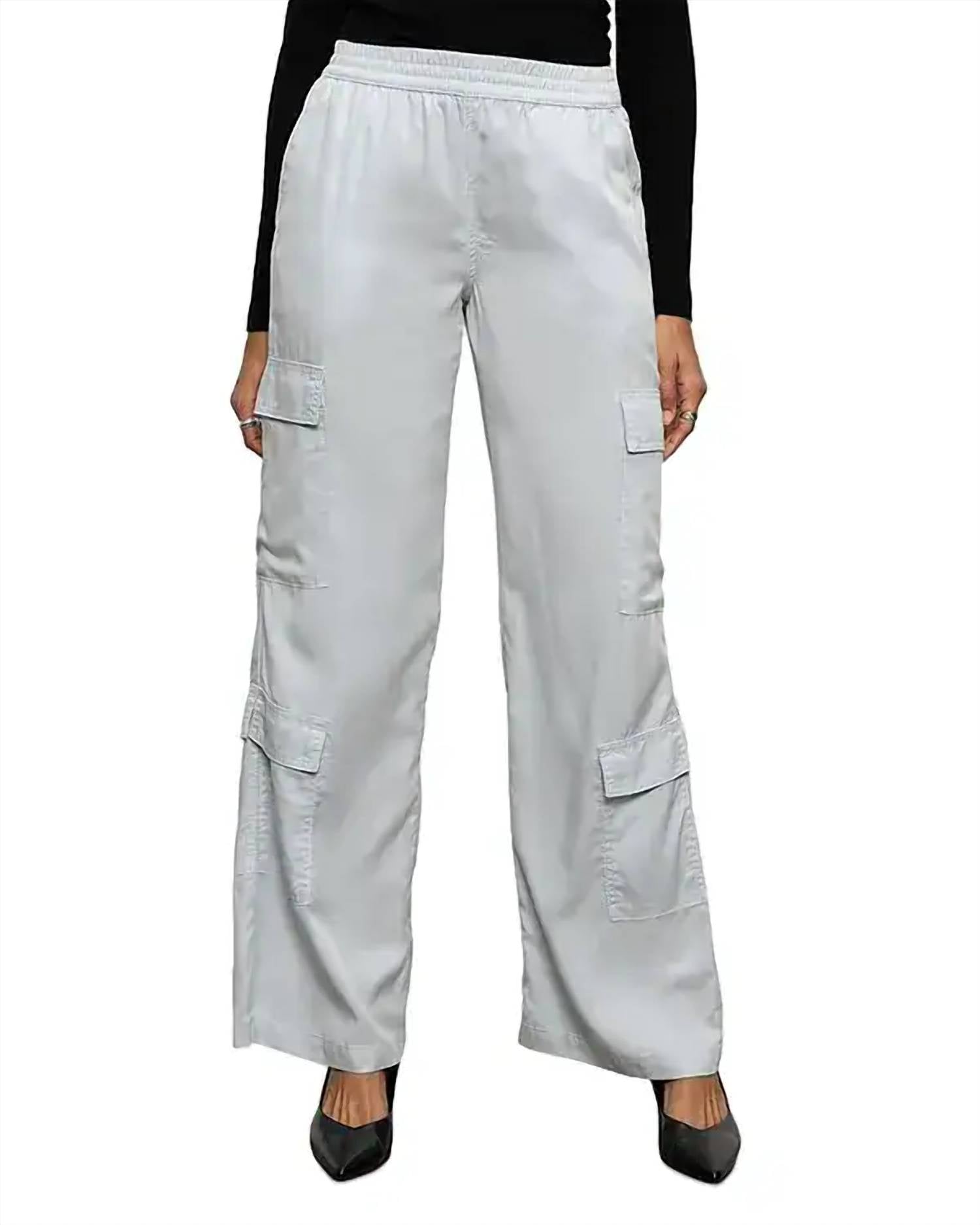 Sanctuary Soft Cargo Pants in pearl blue - women's pants - detail view