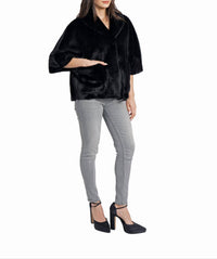 Love Token - Peggy Faux Fur Topper Cape Coat