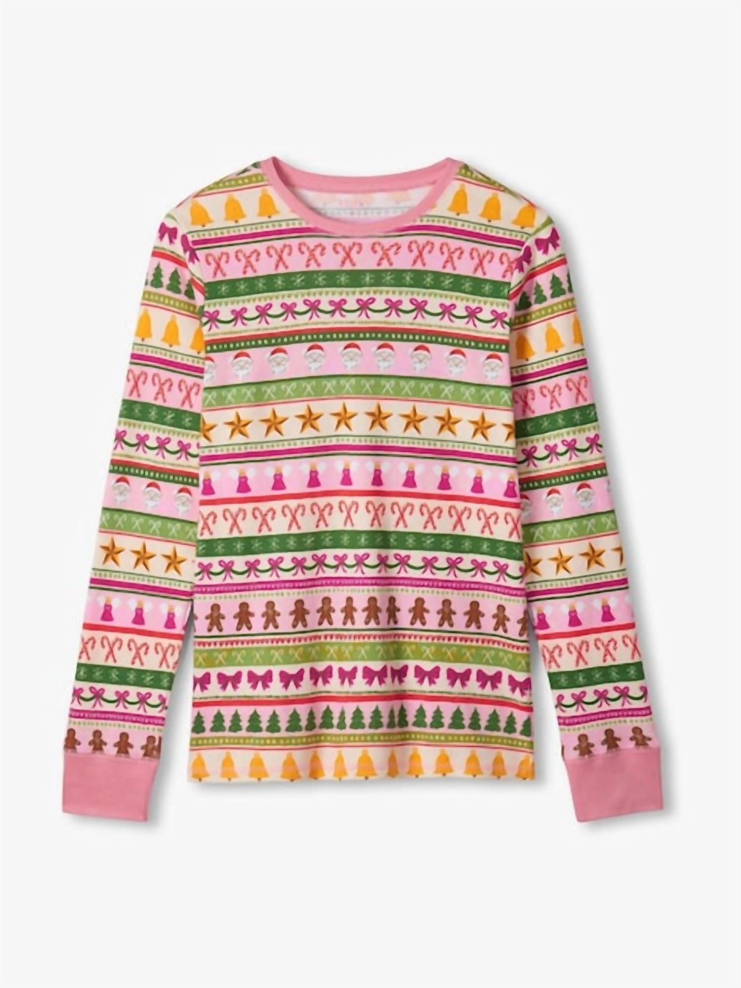 Hatley - Girl's Fun Fair Isle Christmas Rib Cotton Pajama Set