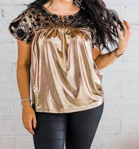 Layerz Clothing - Embroidered Metallic Top