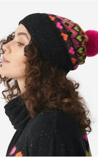 Brodie Cashmere - Women's Fairisle Pom Hat