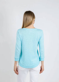 Elliott Lauren - Silvie Rib Three-quarter Sleeve V-neck Tee