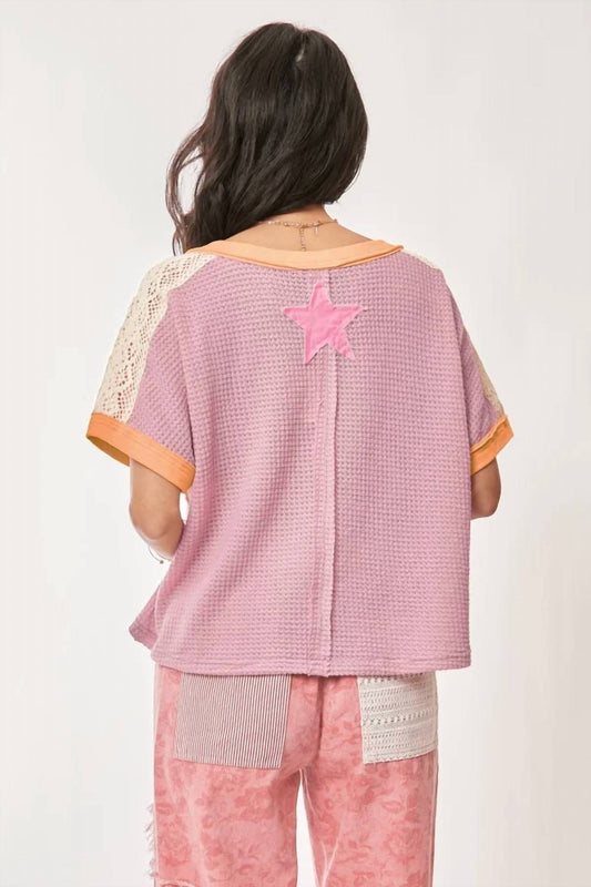 Davi & Dani - Star Patch Color Blocked Top