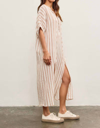 Mustard Seed - Front Button Closure With Tied Tunic Dress