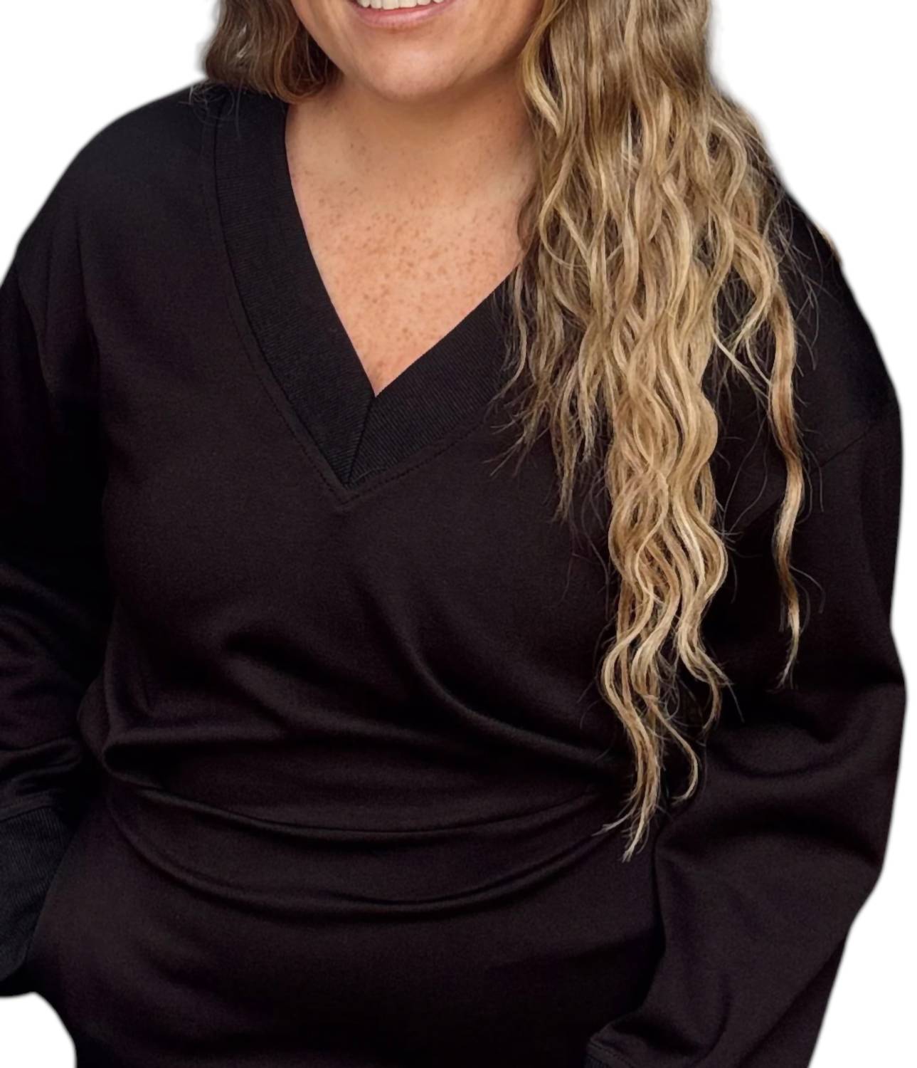 Before You Collection - V-neck Ribbed Mini Dress