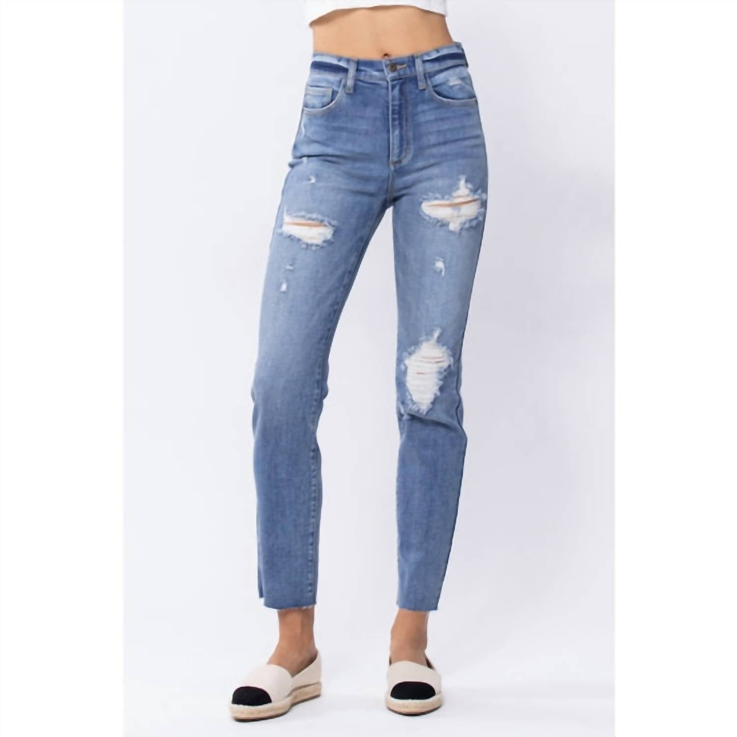 Sneak Peek - High-rise 90's Distressed Skinny Jean With Raw Hem