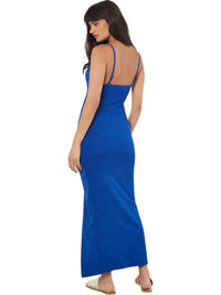 Apricot - Mini Rib Side Ruched Midi Dress