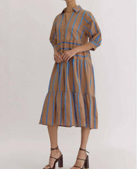 Entro - Stripe Midi Dress
