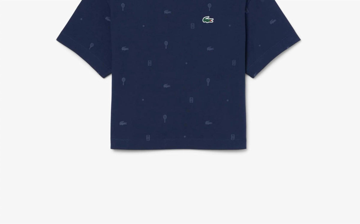 Lacoste - Cropped Allover Print Tee