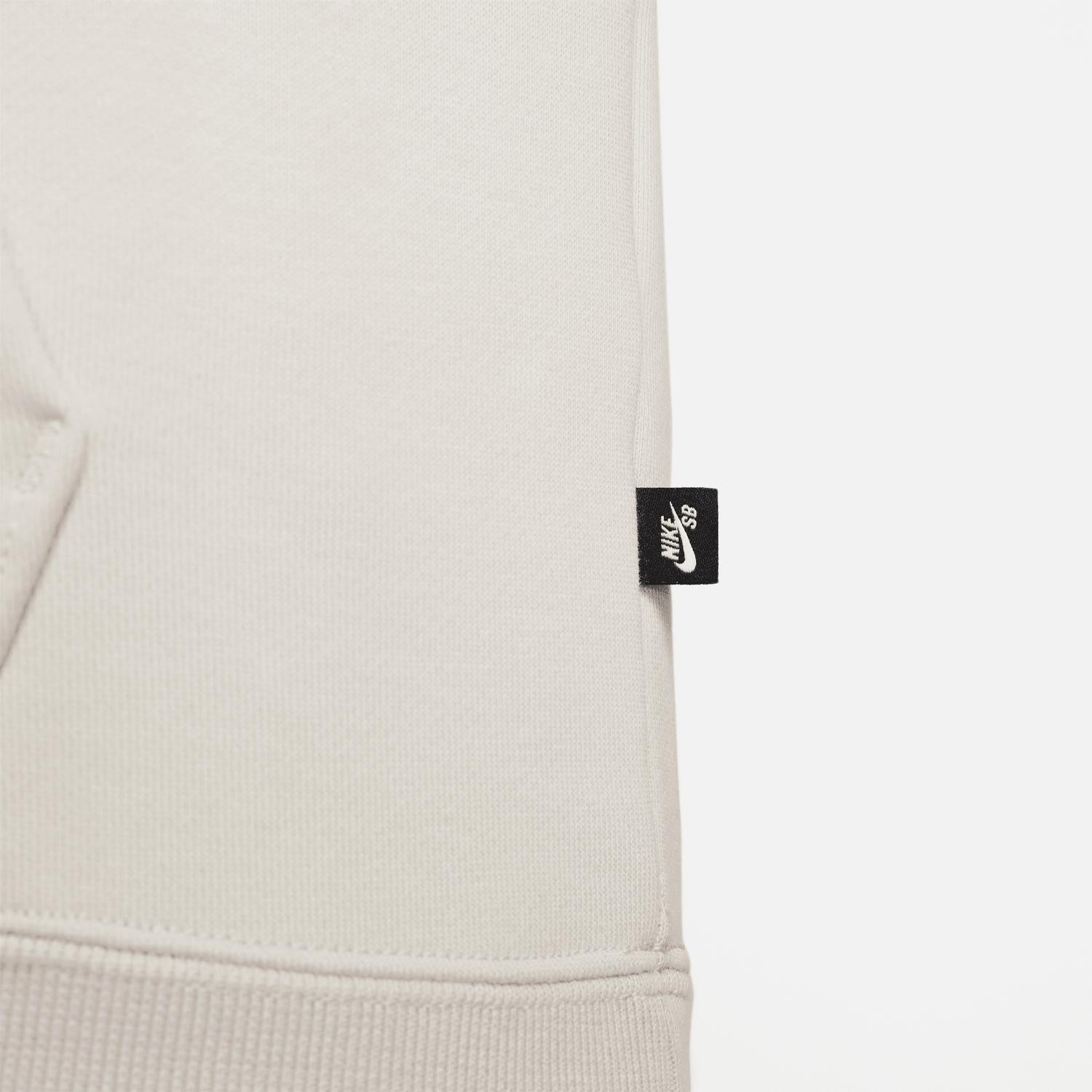 NIKE Sb Oval Logo Fleece Pullover Hoodie in light bone deep jungle - men's shirt - view 5