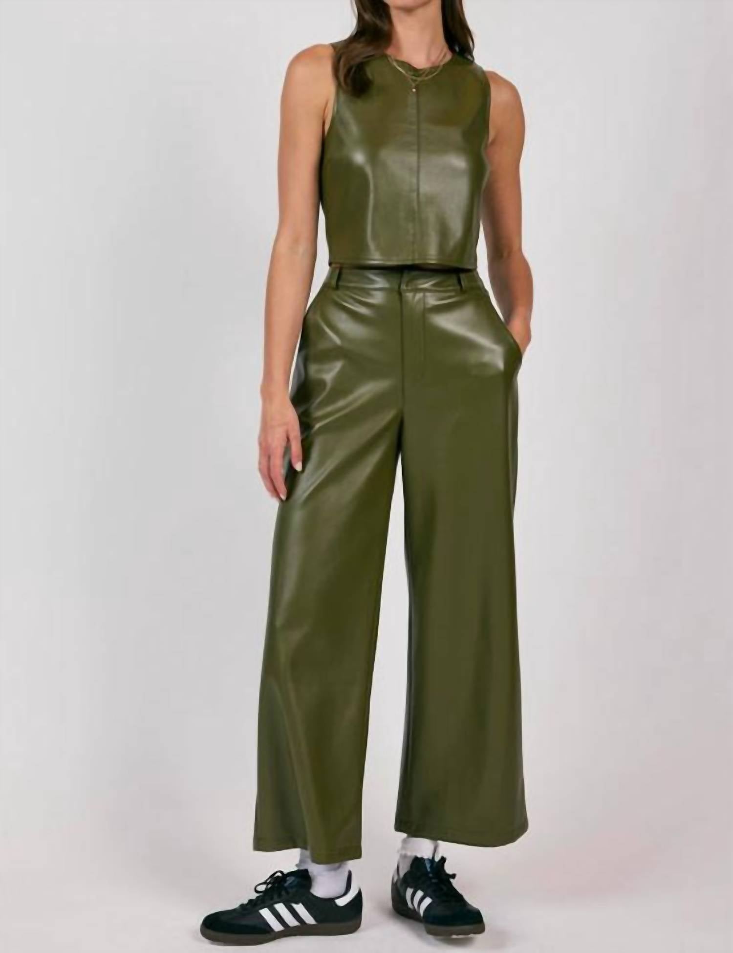 Sage The Label - Faux Leather Sleeveless Top