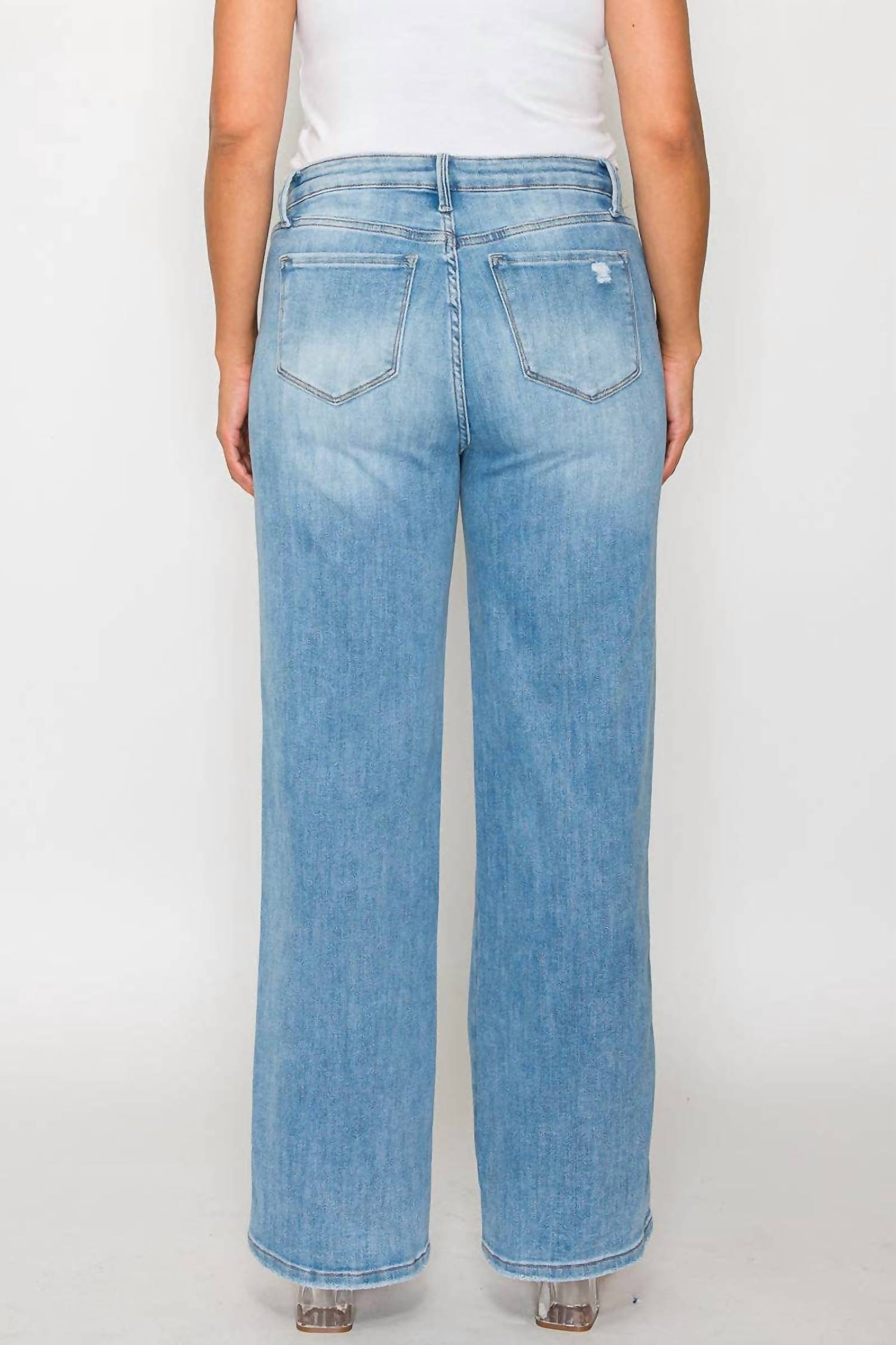 Bytos - High Rise Straight Leg Jeans - Plus