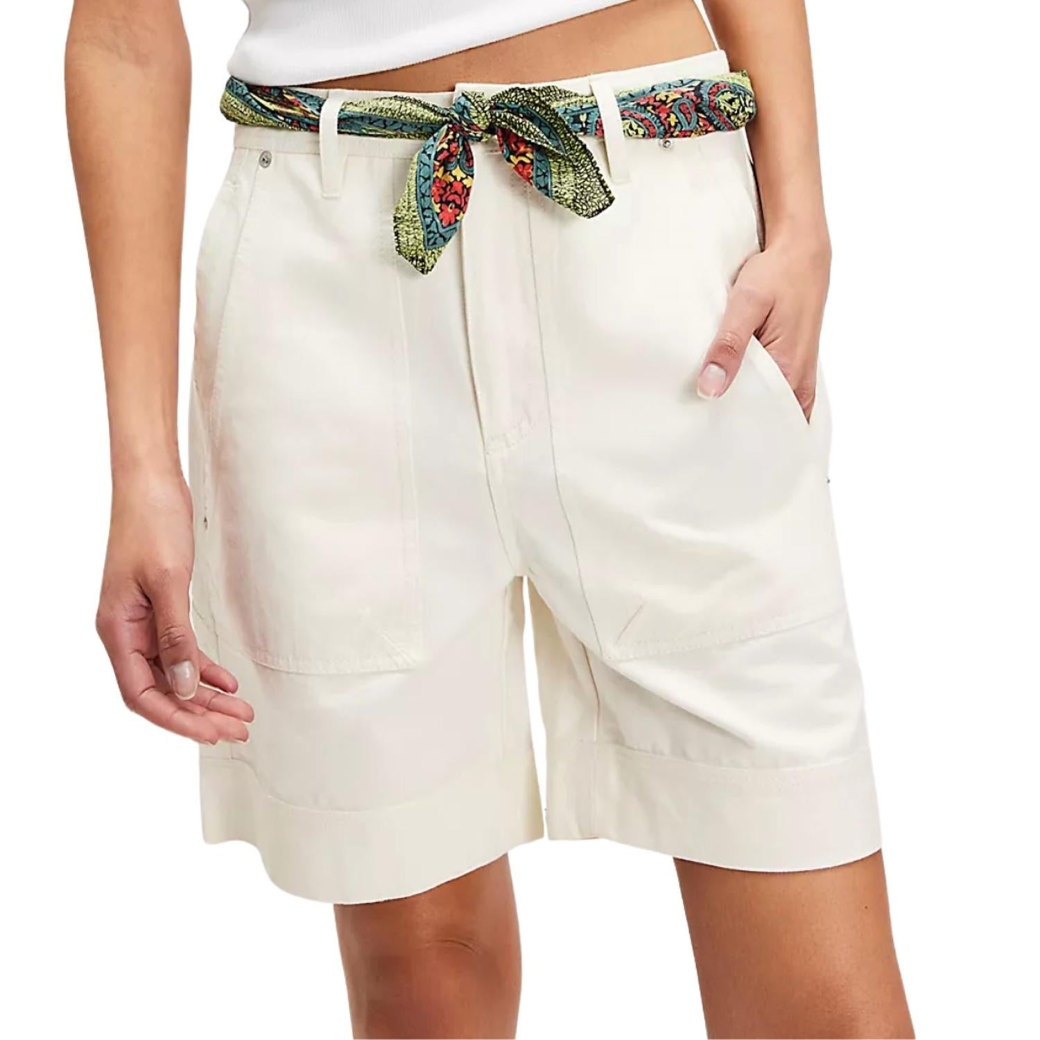 Free People Women's We The Free Milo Carpenter Shorts in clean ivory - women's shorts