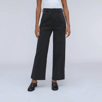 Everlane Organic Cotton Twill Wide Leg Pants in black - women's pants