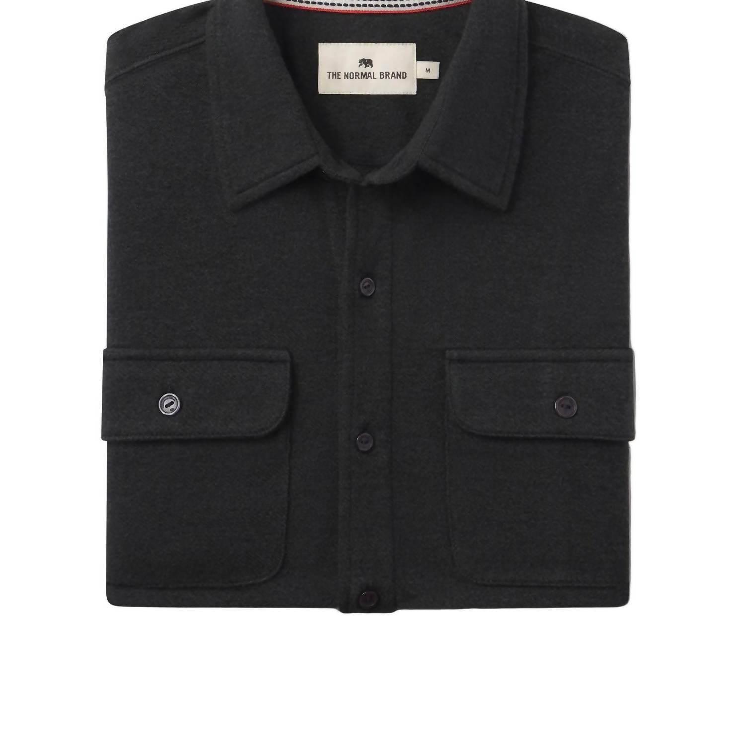 The Normal Brand Textured Knit Long Sleeve Shirt in phantom - men's shirt - alternate view