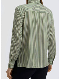 Jade - Stripe Ruffle Button Down Blouse