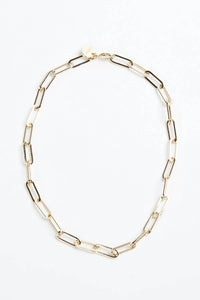 LARGE ELONGATED LINK CHAIN NECKLACE