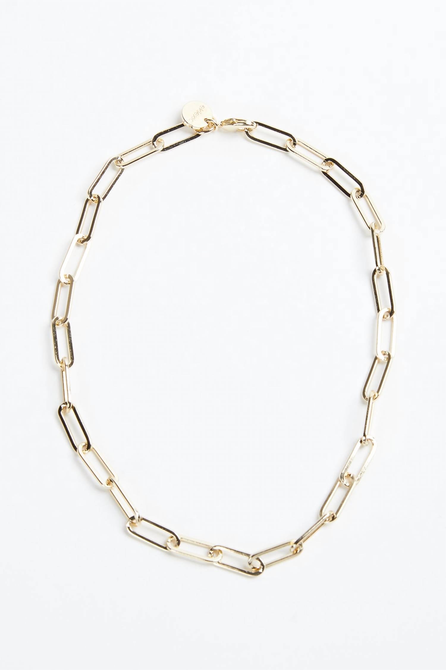 LARGE ELONGATED LINK CHAIN NECKLACE