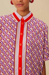 Farm Rio - GRAPHIC PINEAPPLE SCARF SHIRT