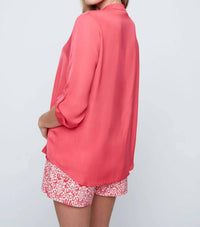 Renuar - Roll-tab Sleeves Woven Blouse