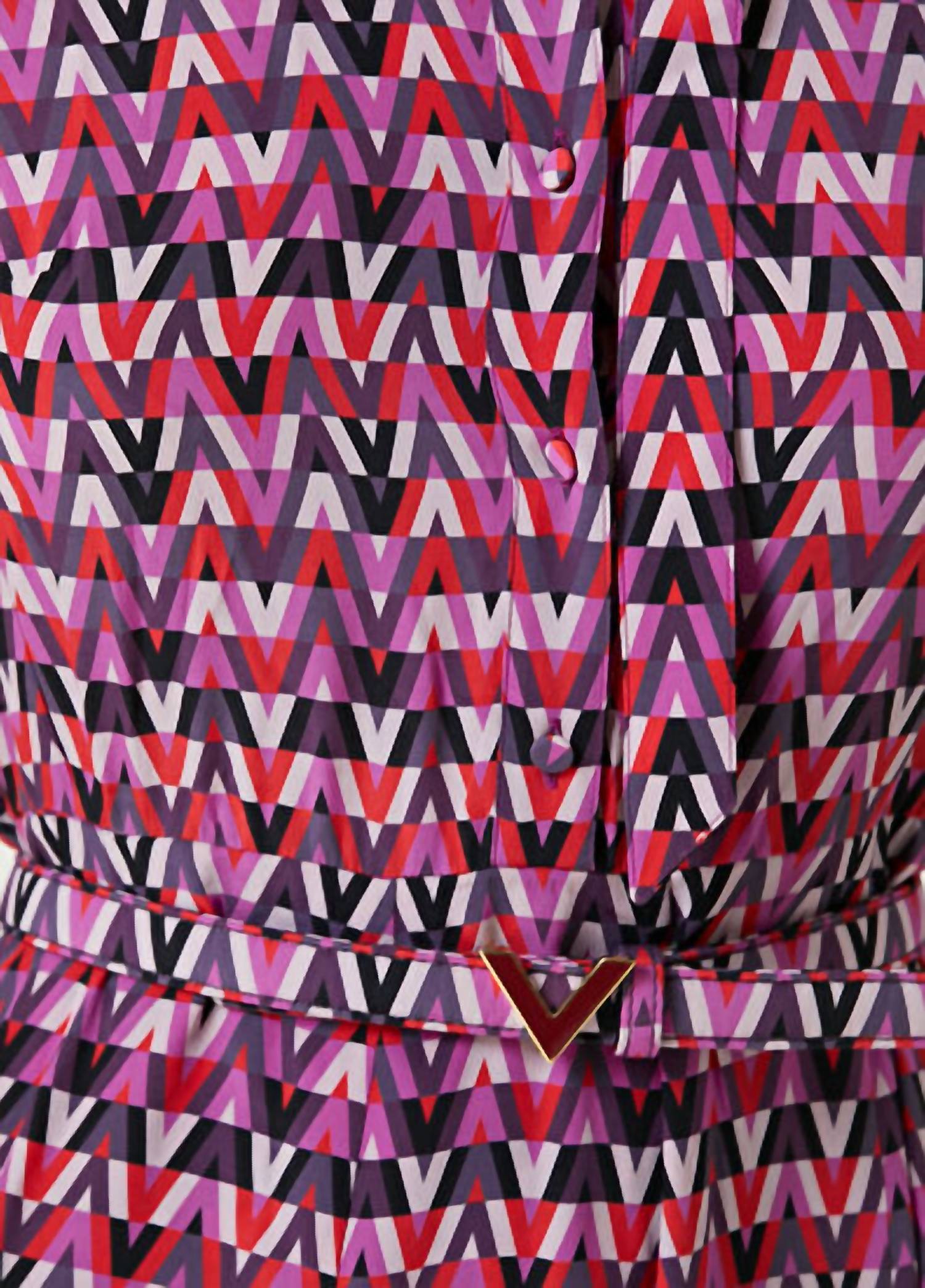 Valentino - Optical Midi Silk Dress