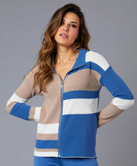 Angel Apparel - Color Block Zip Jacket