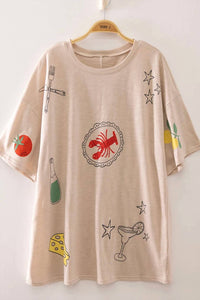 Very J - Women's Vintage Seafood Graphic Tee