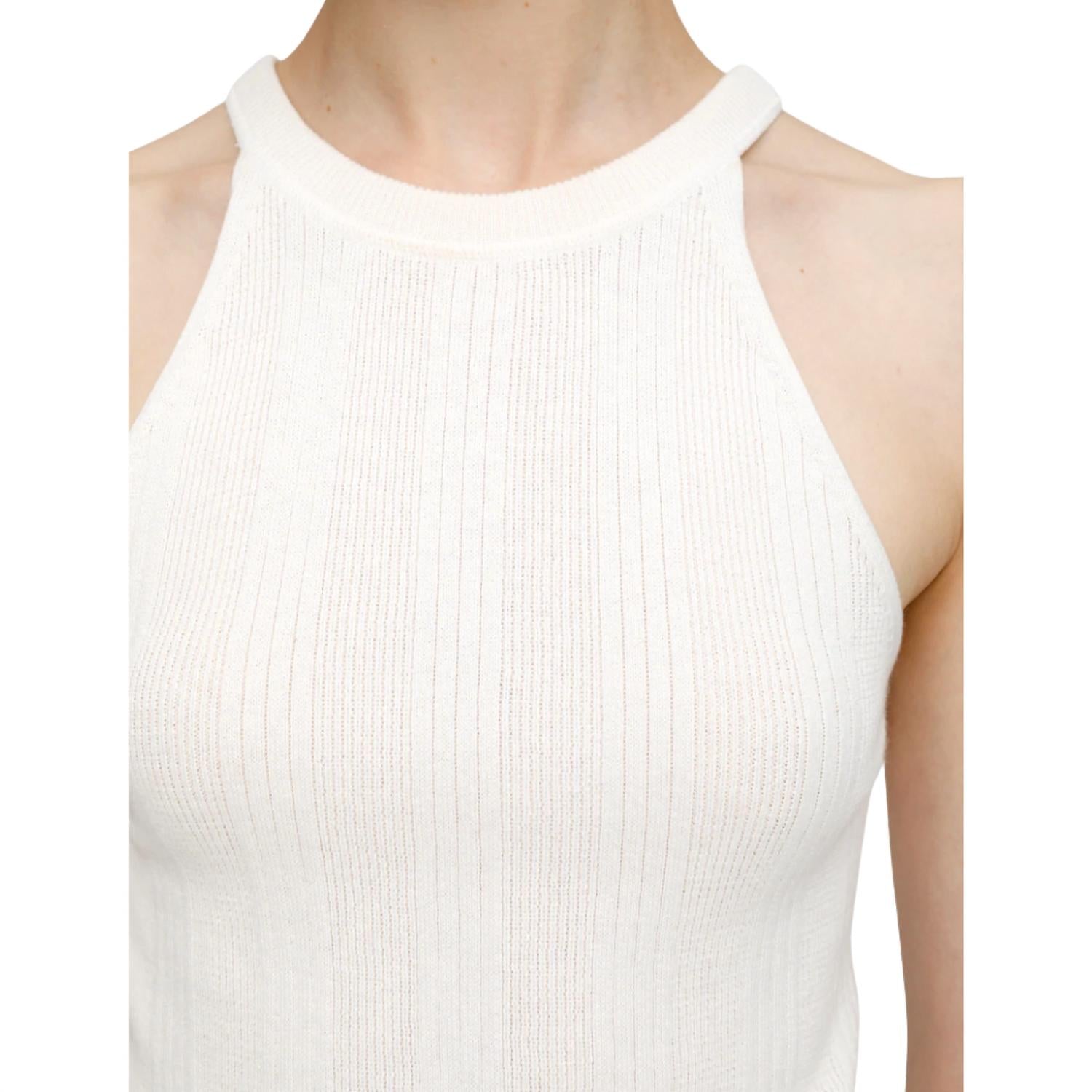 Moussy Women's Braid Delta Tank Top in off white - women's tank top - alternate view