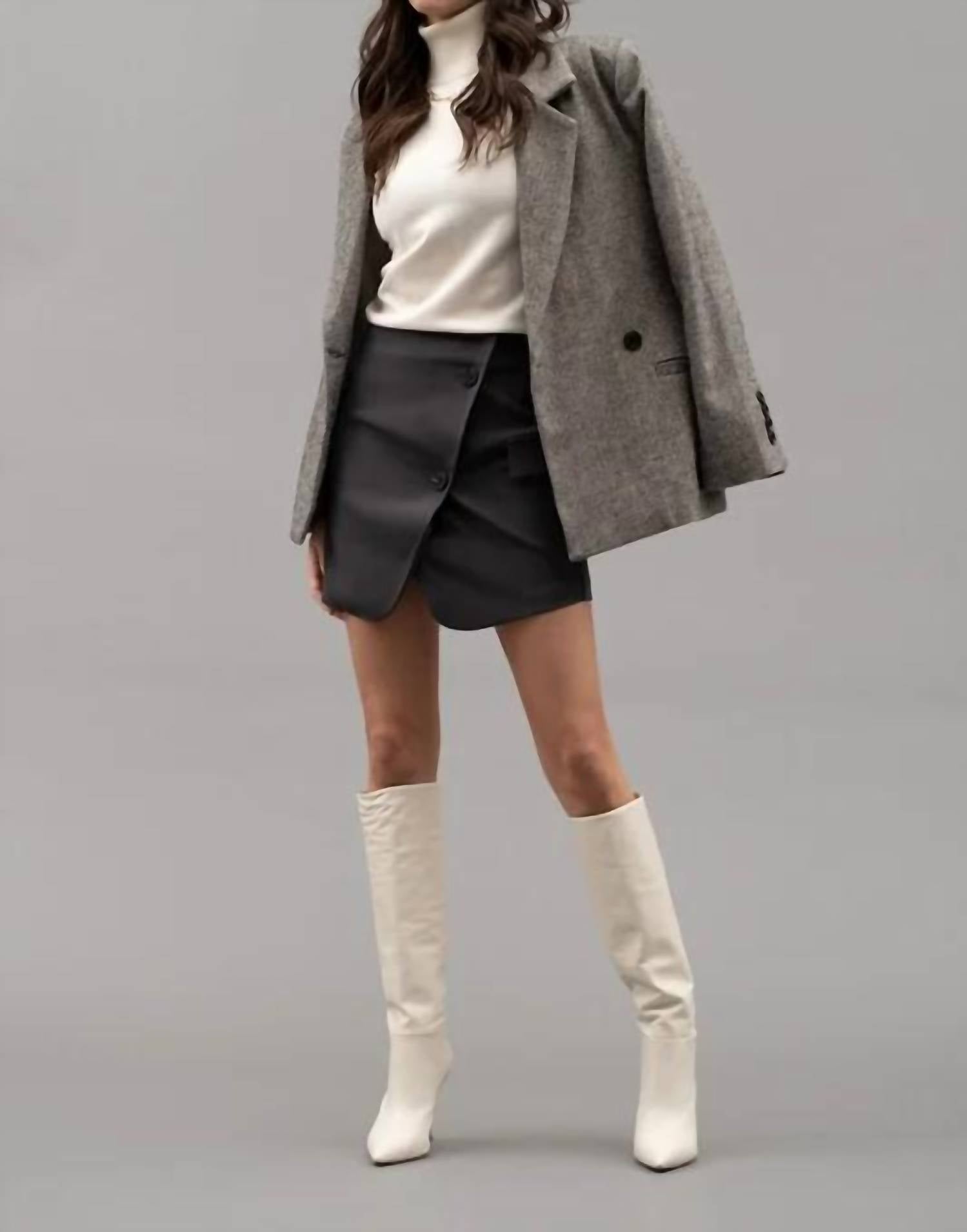 Blu Pepper - SOLID HIGH TURTLE NECK LONG SLEEVE KNIT TOP