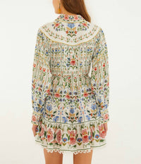 Farm Rio - STITCHED GARDEN MINI DRESS