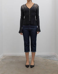 Collective - Metallic Jeweled Button Down Blouse
