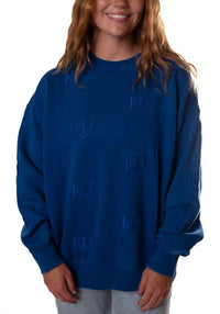 Gameday Social - Kansas Jayhawks Embroidered Crewneck Sweater