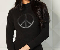 Mock Neck Peace Sweater