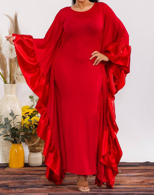 Karen T Design - Holiday Long Ruffled Velvet Dress