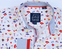 Tuktuk Designs - Boys Origami Sailboats Button Down Shirt