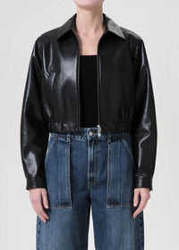 Agolde - Shoreditch Ski Club X Agolde Essie Recycled Leather Cropped Jacket