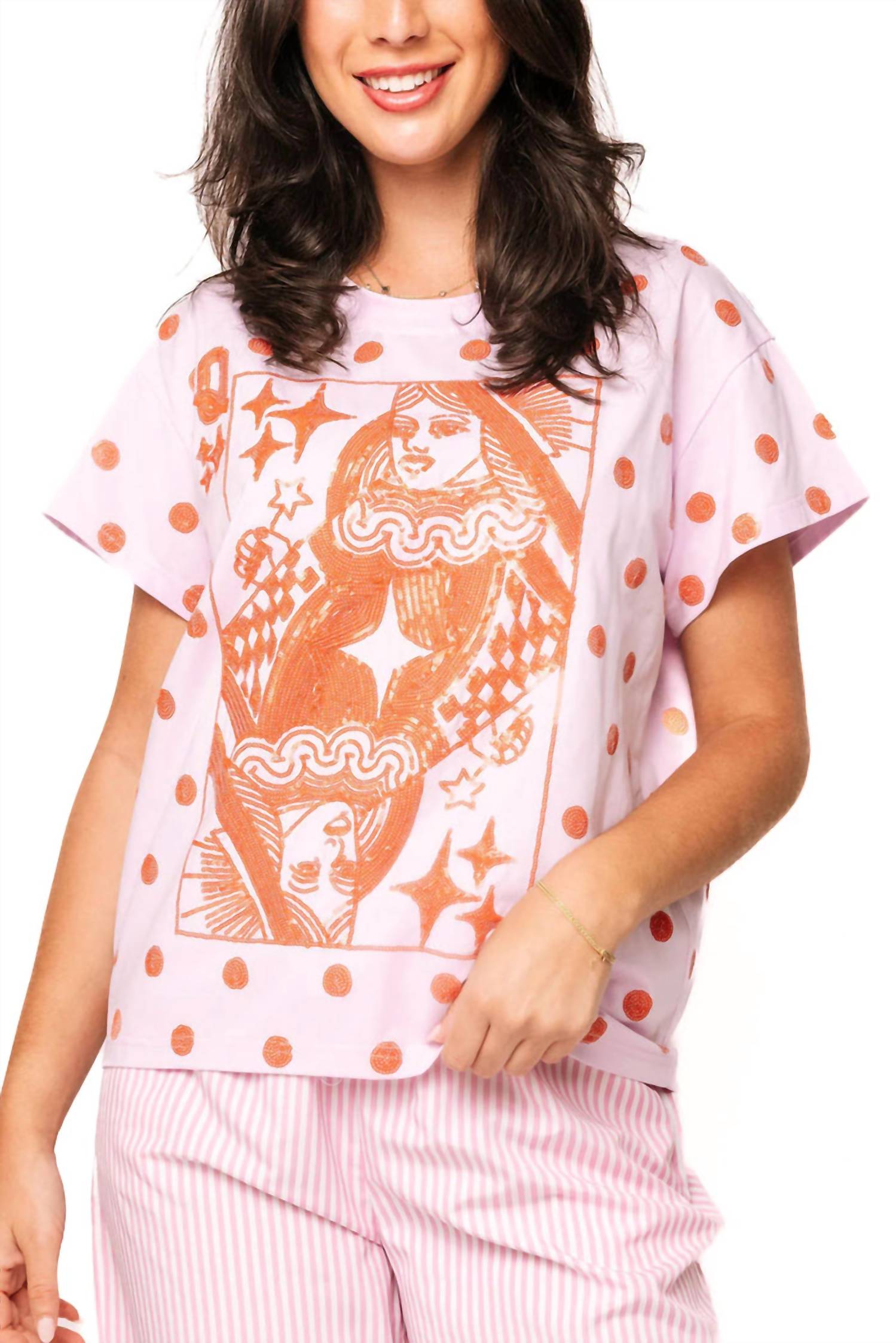 Queen Of Sparkles - Polka Dot Card Logo Tee