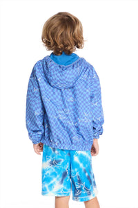Chaser Boys Reversible Zip Up Hoodie in shark check - item - alternate view