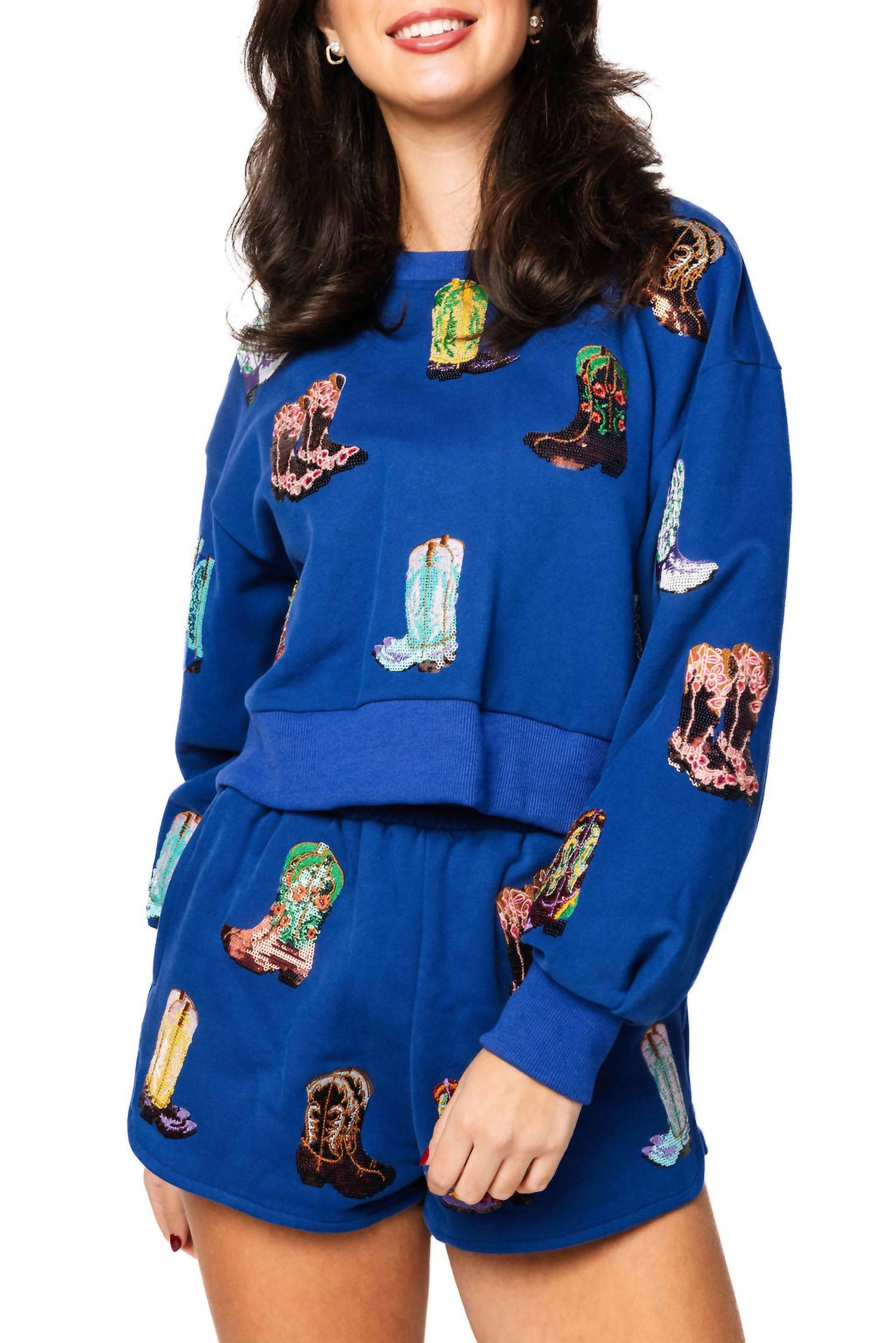 Queen Of Sparkles - Cropped Boot Sweatshirt