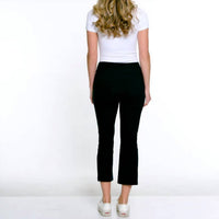Multiples Flared Crop Pant in black - women's pants - detail view
