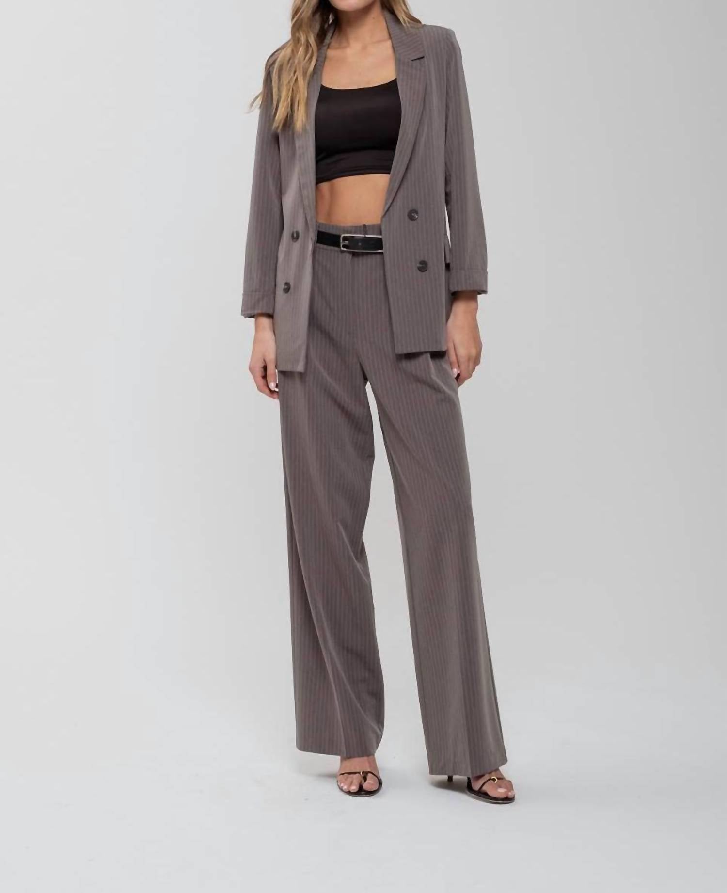 The Workshop Studio - Pinstripe Notched Collar Jacket