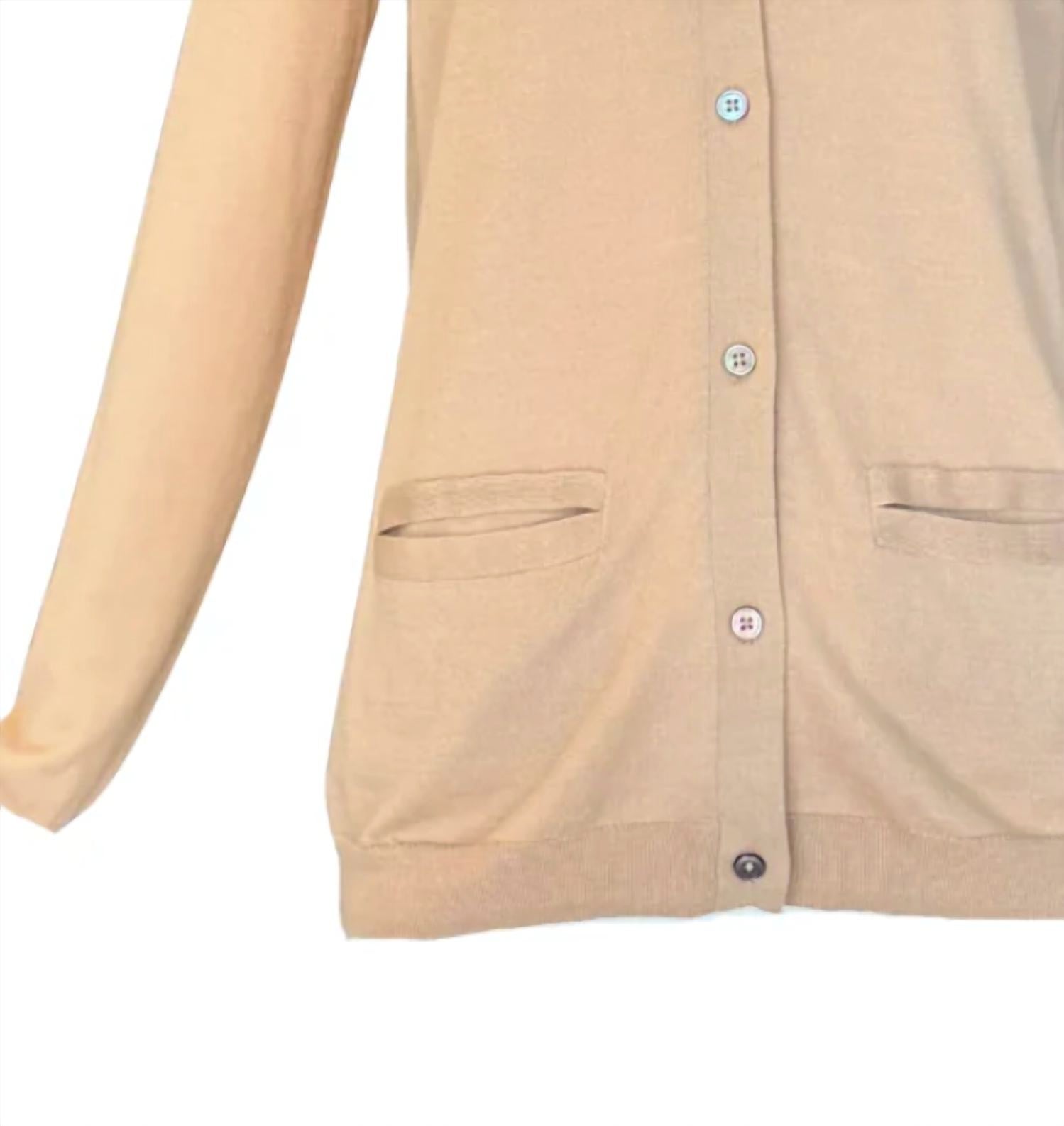 Brazeau Tricot Women's Pima Cotton Cardigan in paperbag - women's cardigan - alternate view
