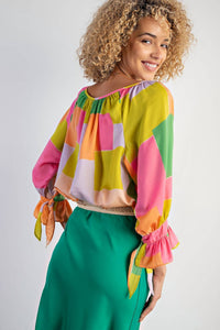 Easel - Geo Print Blouse