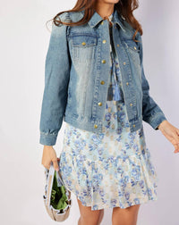 Sail To Sable - Puff Sleeve Denim Jacket